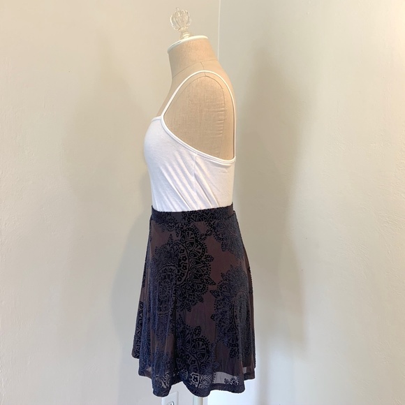 LA Hearts Purple Velvet Flare Mini Skirt - Picture 3 of 8